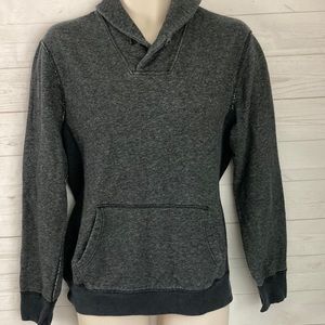 𝅺J.Crew Size S Vintage Fleece Charcoal Gray Mock Neck Pullover Sweatshirt